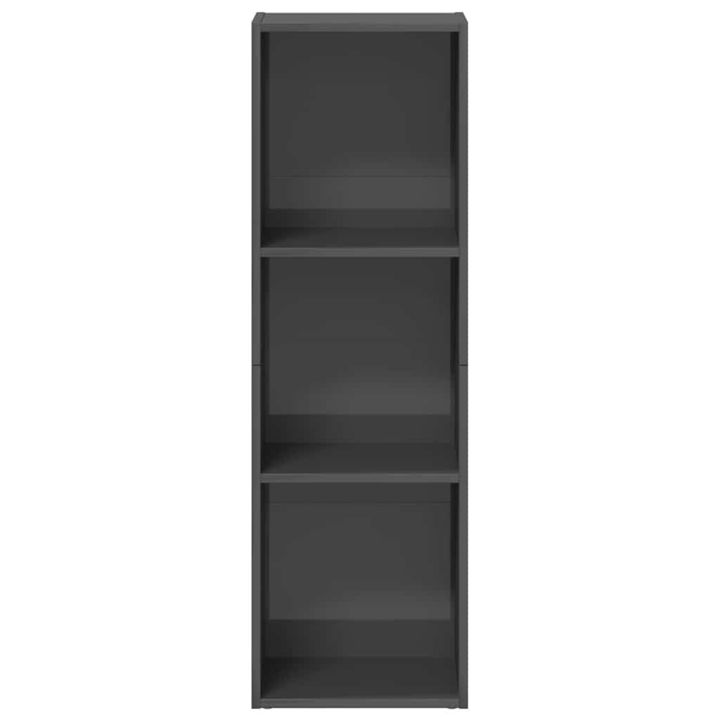 vidaXL Bücherregal/TV-Schrank Hochglanz-Grau 36x30x114cm Holzwerkstoff