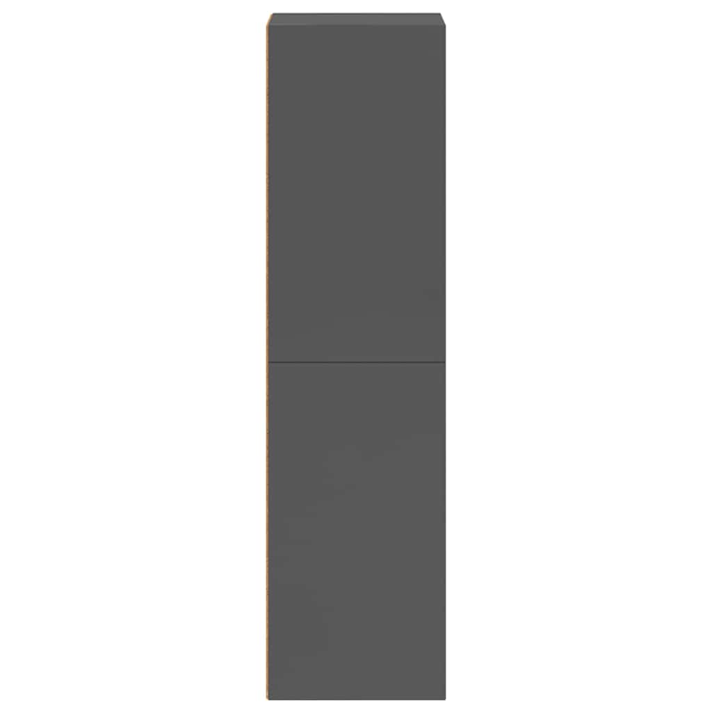 vidaXL Bücherregal/TV-Schrank Hochglanz-Grau 36x30x114cm Holzwerkstoff