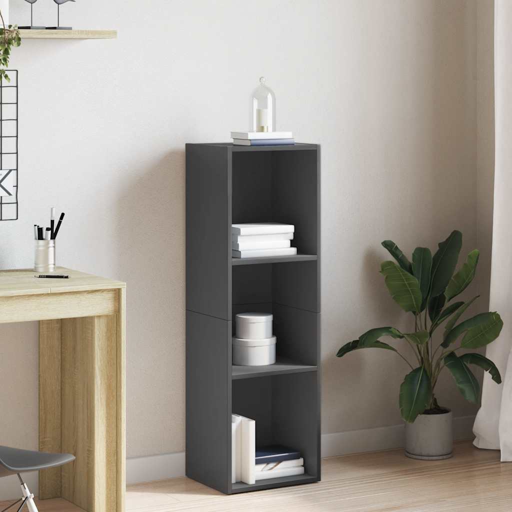 vidaXL Bücherregal/TV-Schrank Hochglanz-Grau 36x30x114cm Holzwerkstoff
