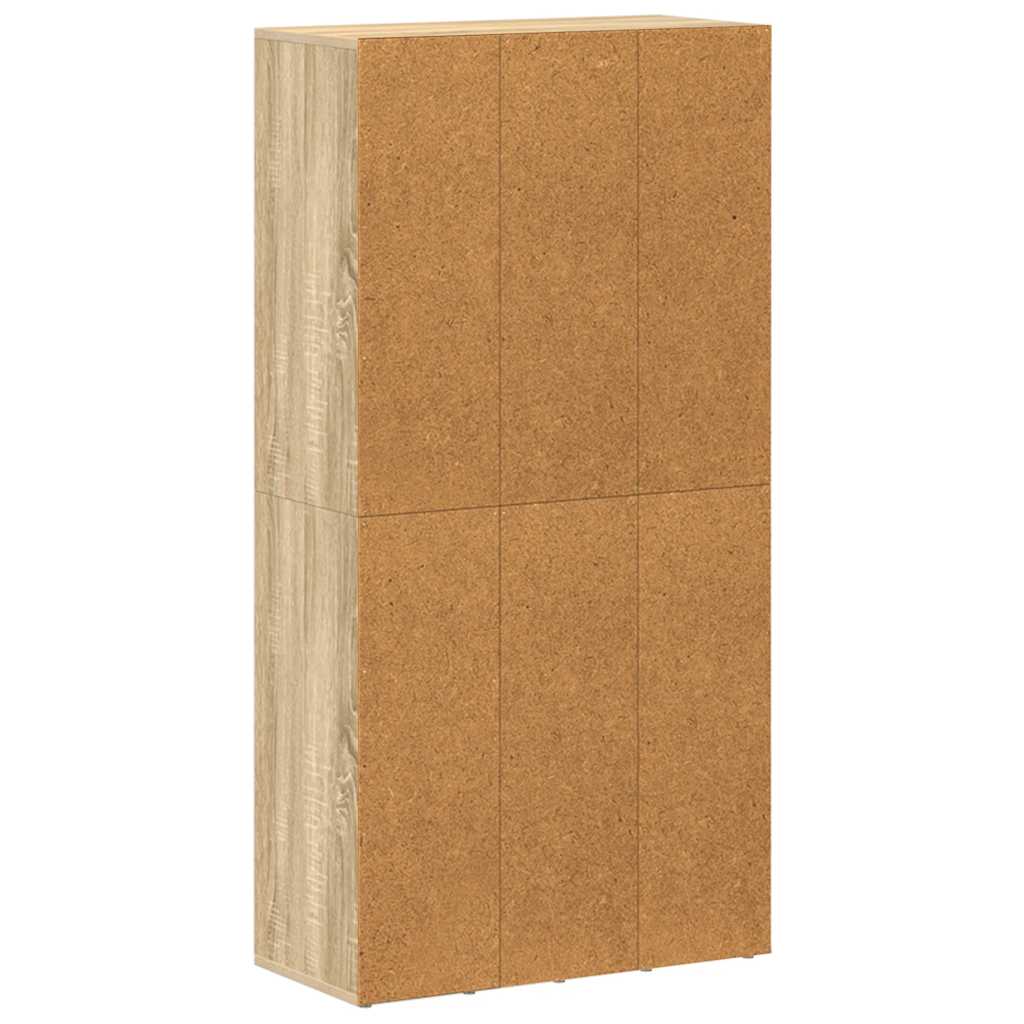 vidaXL Bücherregal/Sideboard Sonoma-Eiche 66×30×130 cm Holzwerkstoff