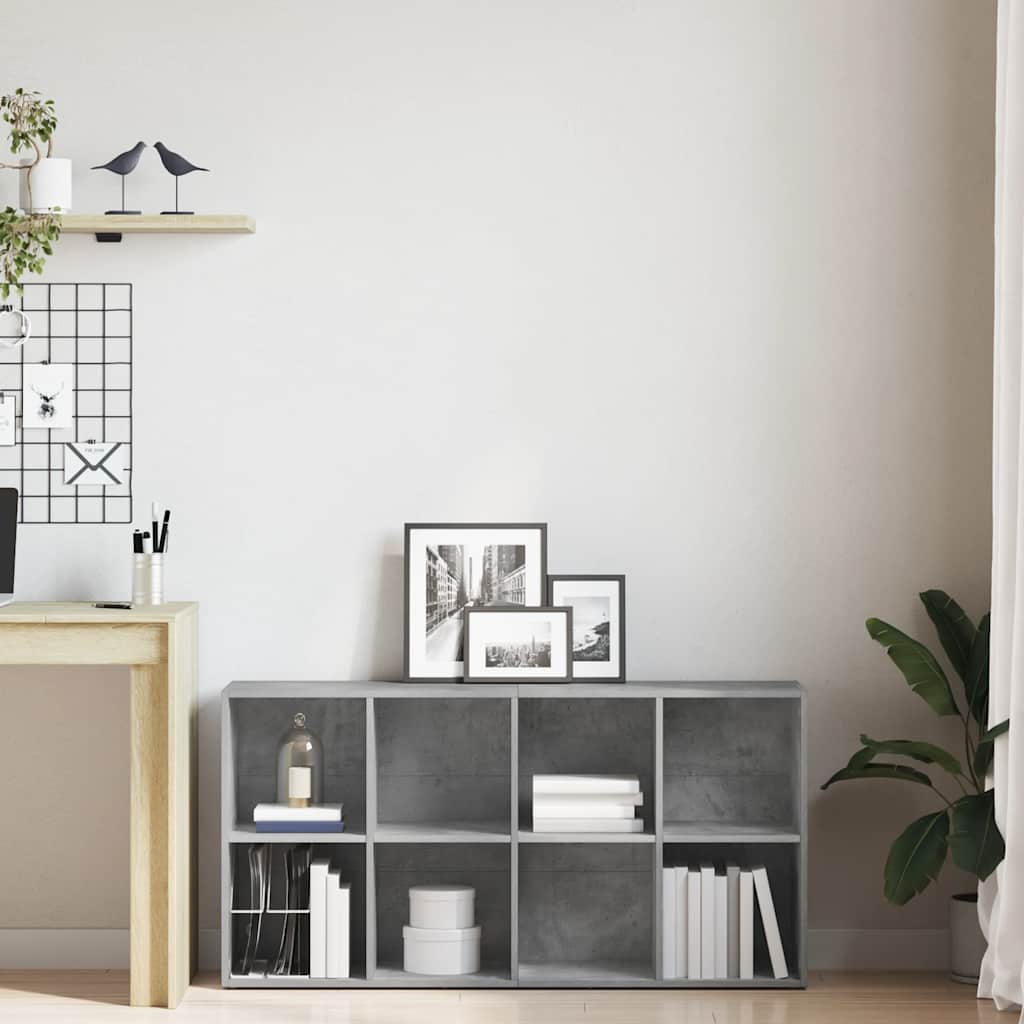 vidaXL Bücherregal/Sideboard Betongrau 66×30×130 cm Holzwerkstoff