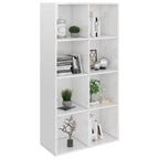 vidaXL Bücherregal/Sideboard Hochglanz-Weiß 66×30×130 cm Holzwerkstoff