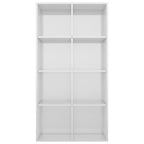 vidaXL Bücherregal/Sideboard Hochglanz-Weiß 66×30×130 cm Holzwerkstoff