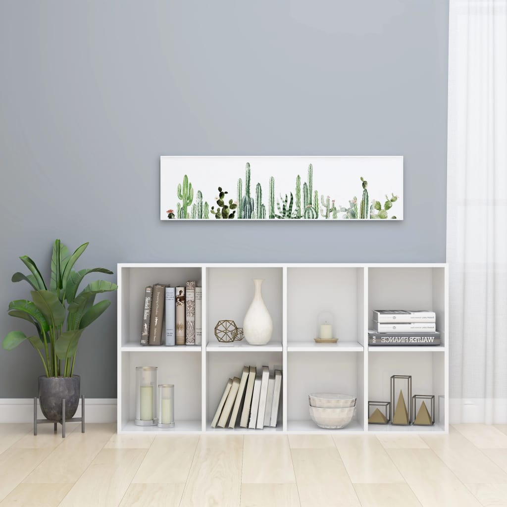 vidaXL Bücherregal/Sideboard Hochglanz-Weiß 66×30×130 cm Holzwerkstoff
