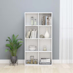 vidaXL Bücherregal/Sideboard Hochglanz-Weiß 66×30×130 cm Holzwerkstoff
