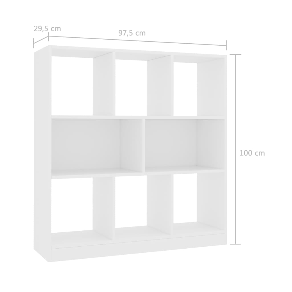 vidaXL Bücherregal Weiß 97,5×29,5×100 cm Holzwerkstoff