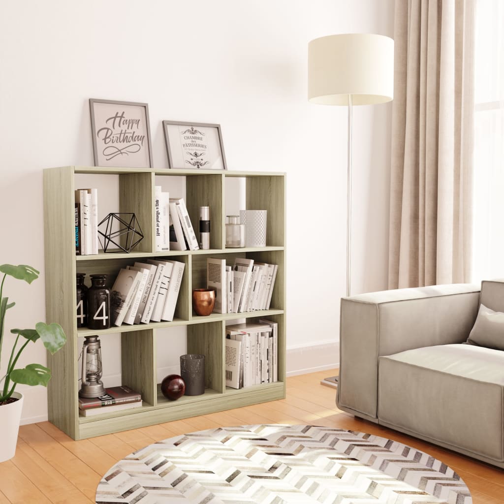 vidaXL Bücherregal Sonoma-Eiche 97,5x29,5x100 cm Holzwerkstoff