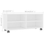 vidaXL TV-Schrank mit Rollen Weiß 90x35x35 cm Holzwerkstoff