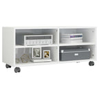 vidaXL TV-Schrank mit Rollen Hochglanz-Weiß 90x35x35 cm Holzwerkstoff