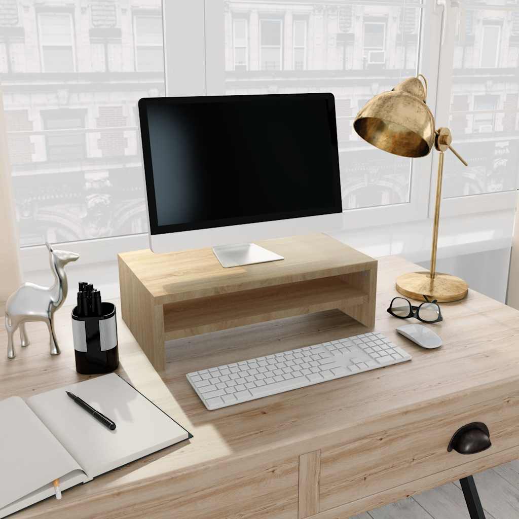 vidaXL Monitorständer Sonoma-Eiche 42x24x13 cm Holzwerkstoff
