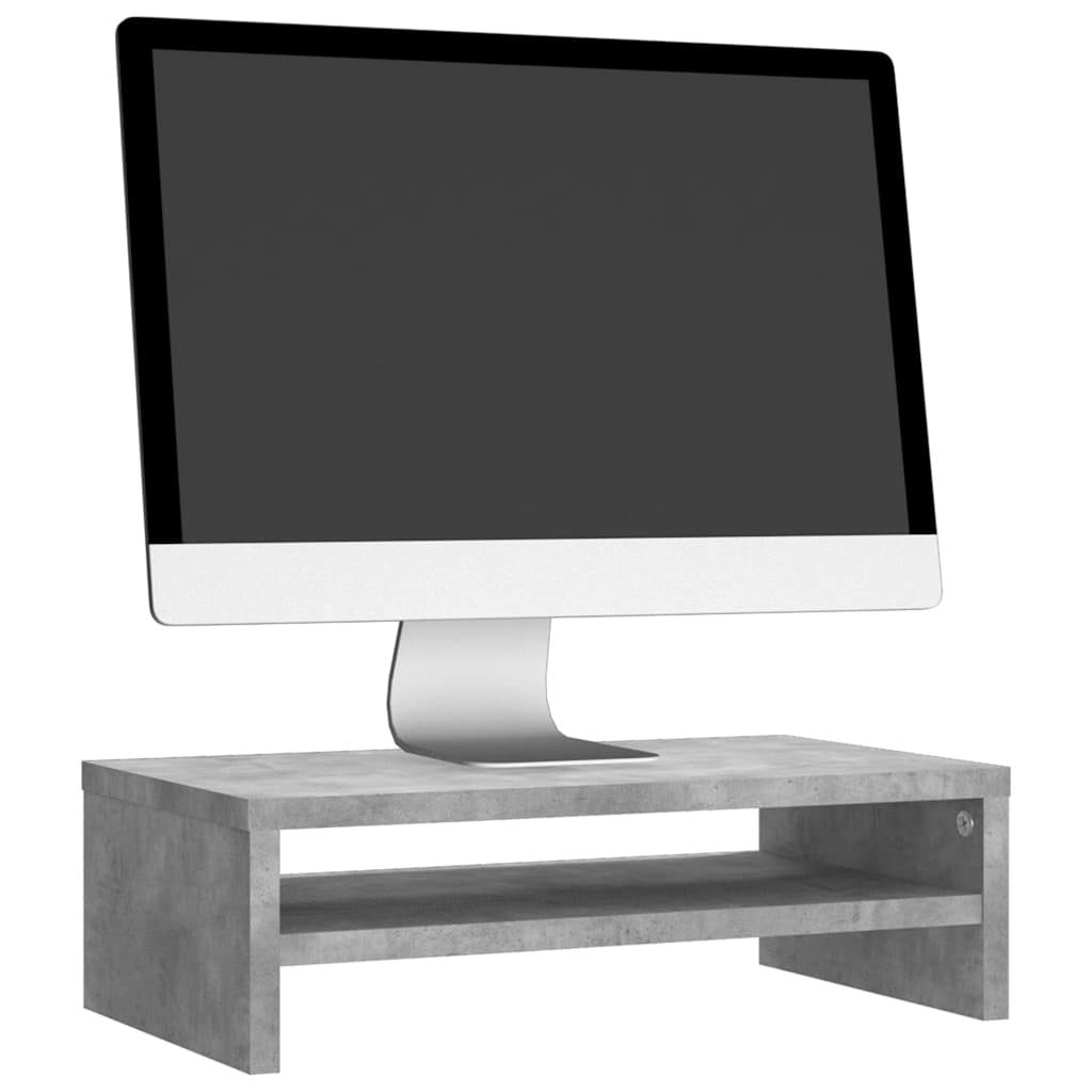 vidaXL Monitorständer Betongrau 42x24x13 cm Holzwerkstoff