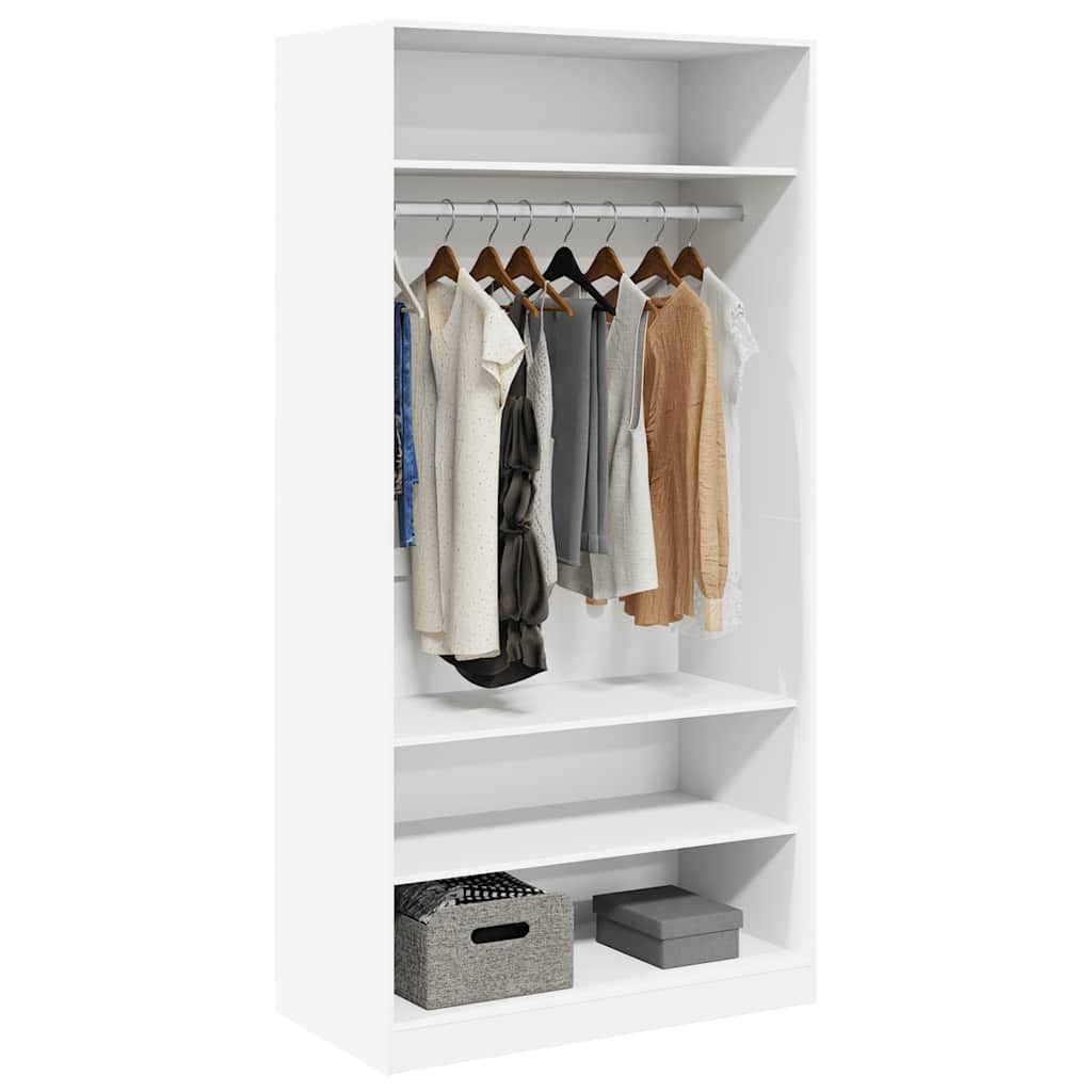 vidaXL Kleiderschrank Weiß 100×50×200 cm Holzwerkstoff