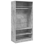 vidaXL Kleiderschrank Betongrau 100x50x200 cm Holzwerkstoff