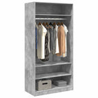 vidaXL Kleiderschrank Betongrau 100x50x200 cm Holzwerkstoff