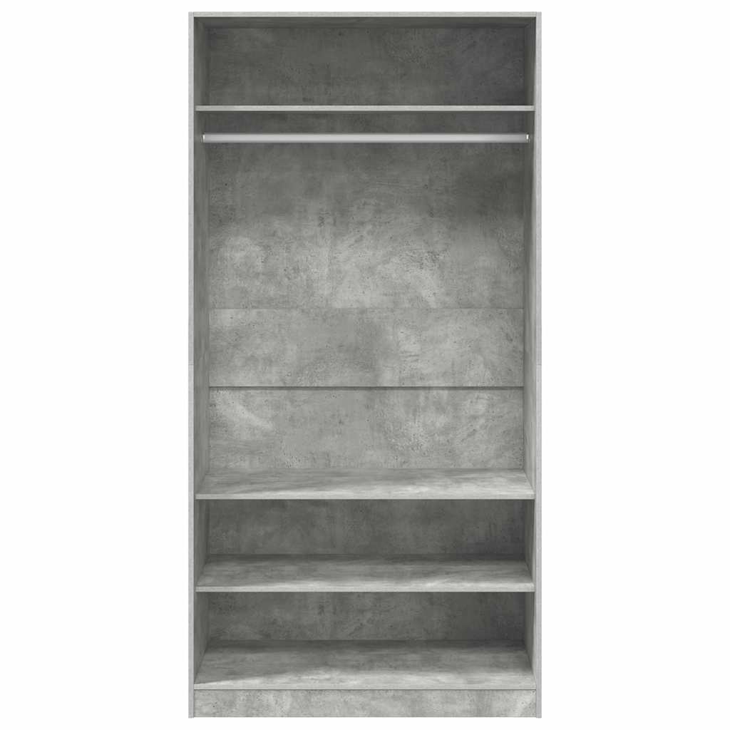 vidaXL Kleiderschrank Betongrau 100x50x200 cm Holzwerkstoff