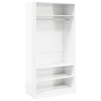 vidaXL Kleiderschrank Hochglanz-Weiß 100x50x200 cm Holzwerkstoff