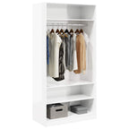 vidaXL Kleiderschrank Hochglanz-Weiß 100x50x200 cm Holzwerkstoff
