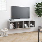 vidaXL Bücherregal/TV-Schrank Betongrau 143×30×36 cm