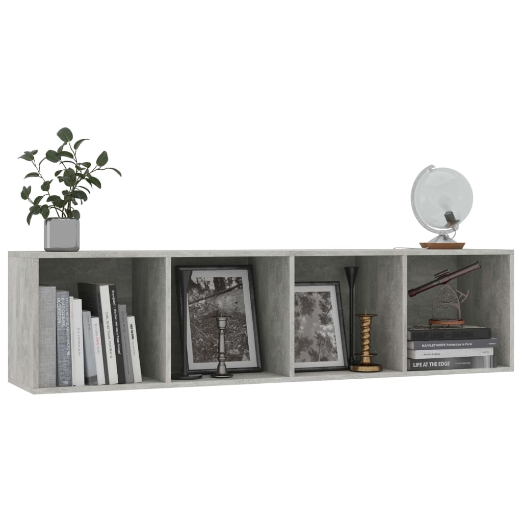vidaXL Bücherregal/TV-Schrank Betongrau 143×30×36 cm