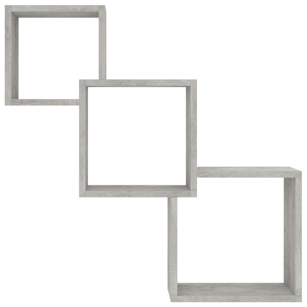 vidaXL Würfel-Wandregale Betongrau 68x15x68 cm Holzwerkstoff