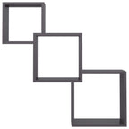 vidaXL Cube Wandregale Hochglanz-Schwarz 68x15x68 cm Holzwerkstoff