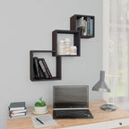 vidaXL Cube Wandregale Hochglanz-Schwarz 68x15x68 cm Holzwerkstoff