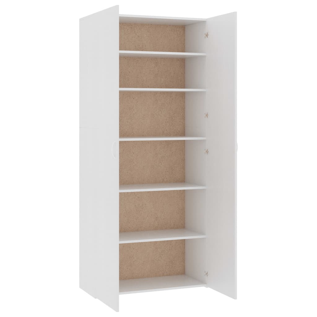 vidaXL Schuhschrank Weiß 80x35,5x180 cm Holzwerkstoff