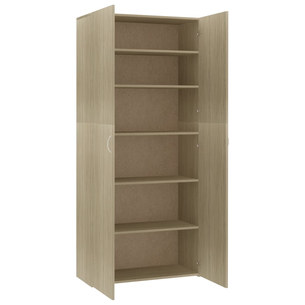 vidaXL Schuhschrank Sonoma-Eiche 80x35,5x180 cm Holzwerkstoff