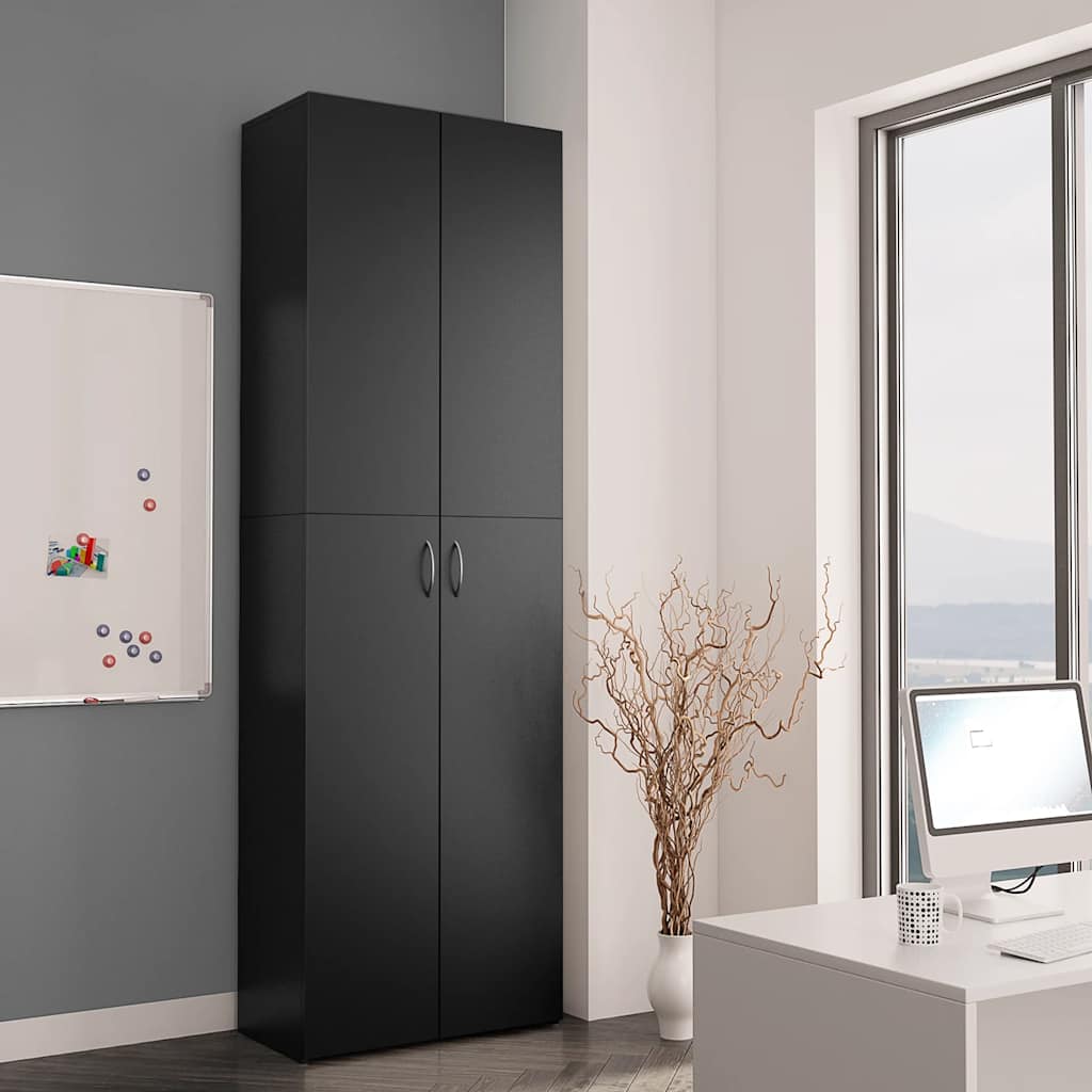 vidaXL Büroschrank Schwarz 60x32x190 cm Holzwerkstoff