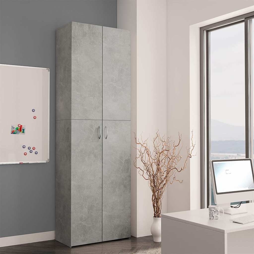 vidaXL Büroschrank Betongrau 60x32x190 cm Holzwerkstoff