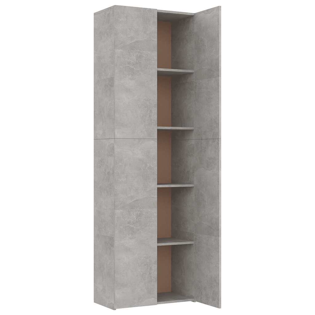 vidaXL Büroschrank Betongrau 60x32x190 cm Holzwerkstoff