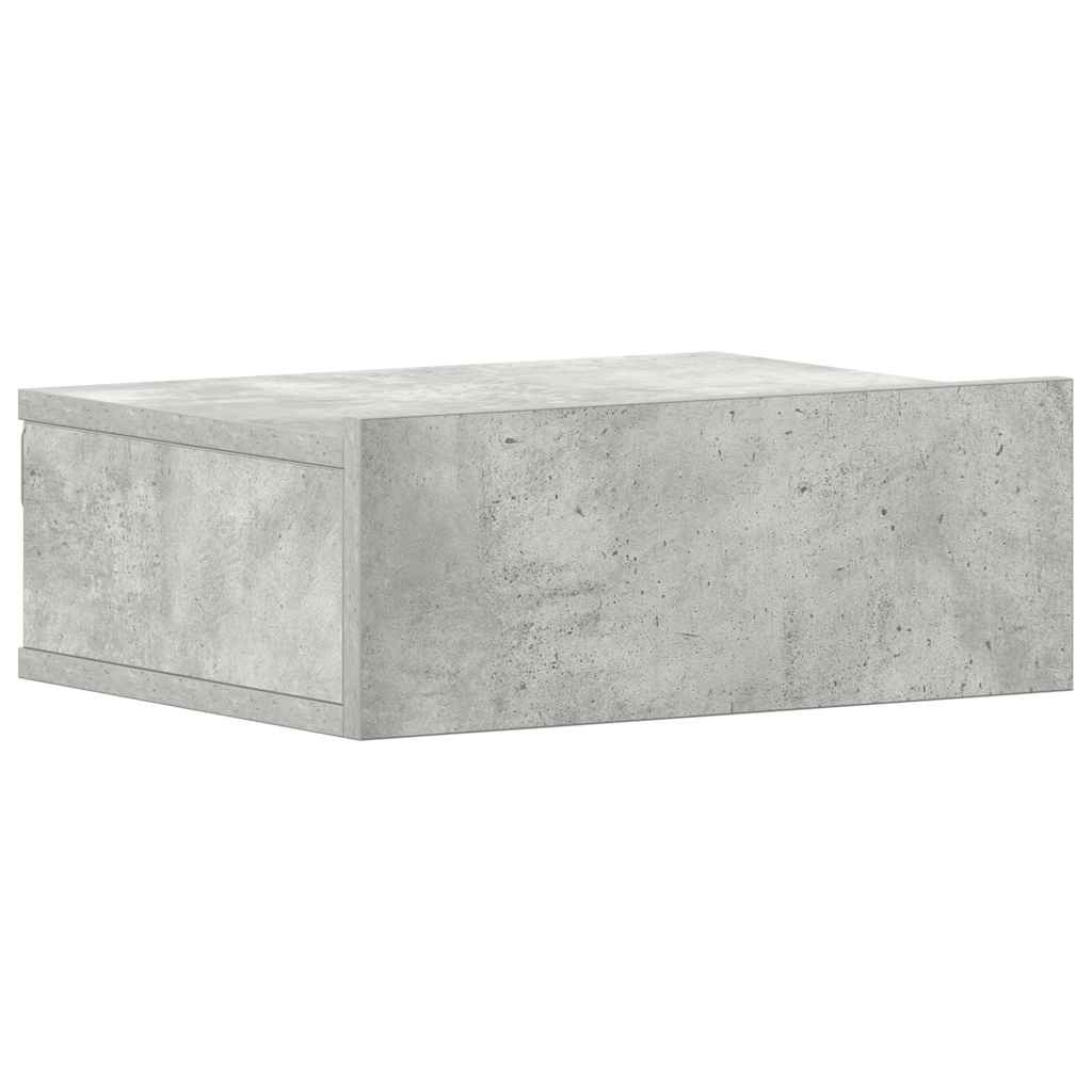 vidaXL Hängender Nachttisch Betongrau 40x30x15 cm Holzwerkstoff