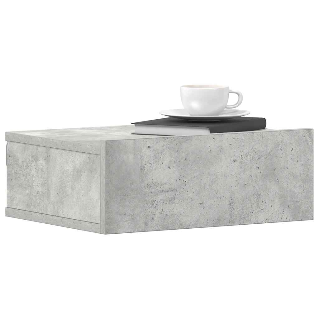 vidaXL Hängender Nachttisch Betongrau 40x30x15 cm Holzwerkstoff
