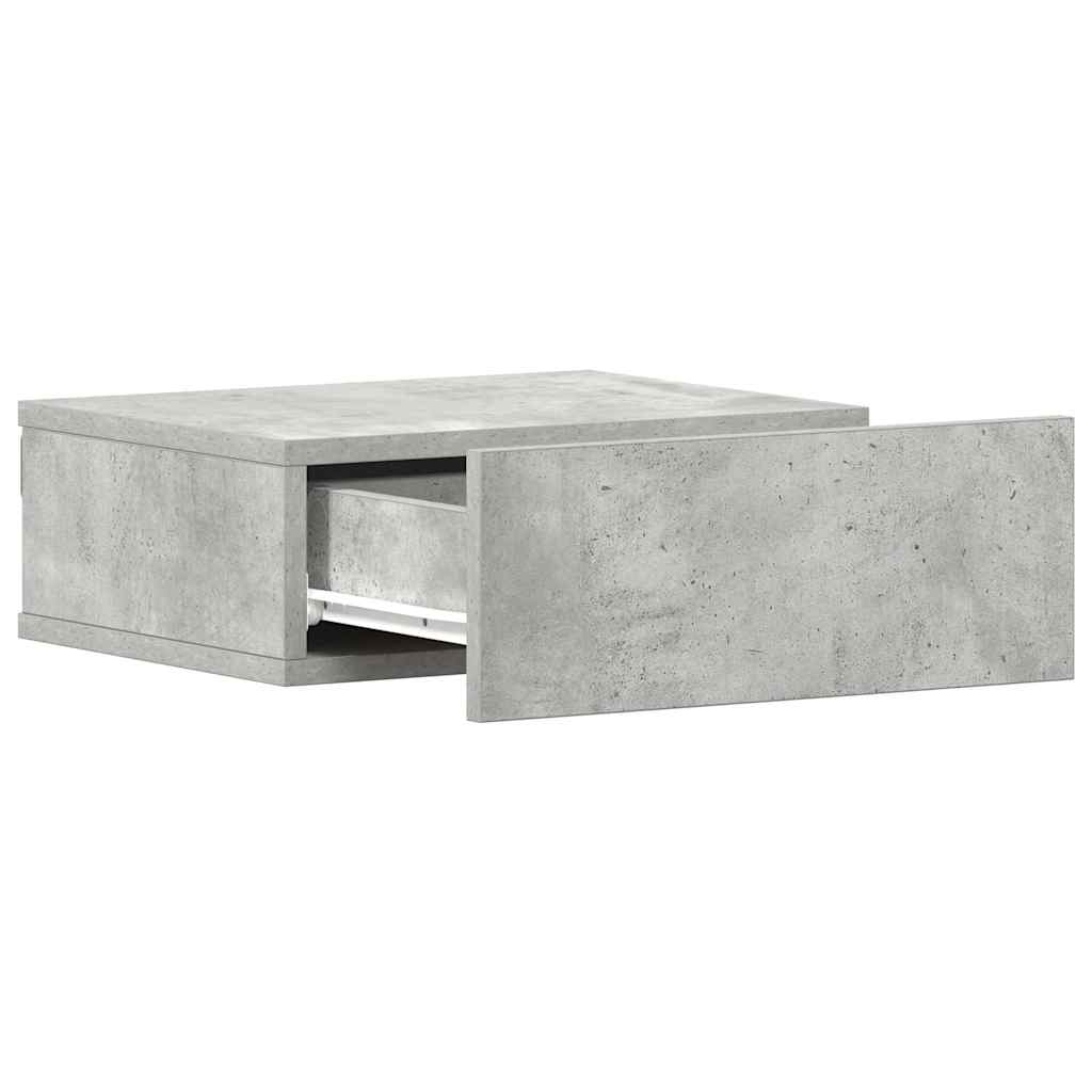 vidaXL Hängender Nachttisch Betongrau 40x30x15 cm Holzwerkstoff