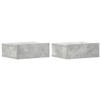 vidaXL Hängende Nachttische 2 Stk. Betongrau 40x30x15 cm Holzwerkstoff