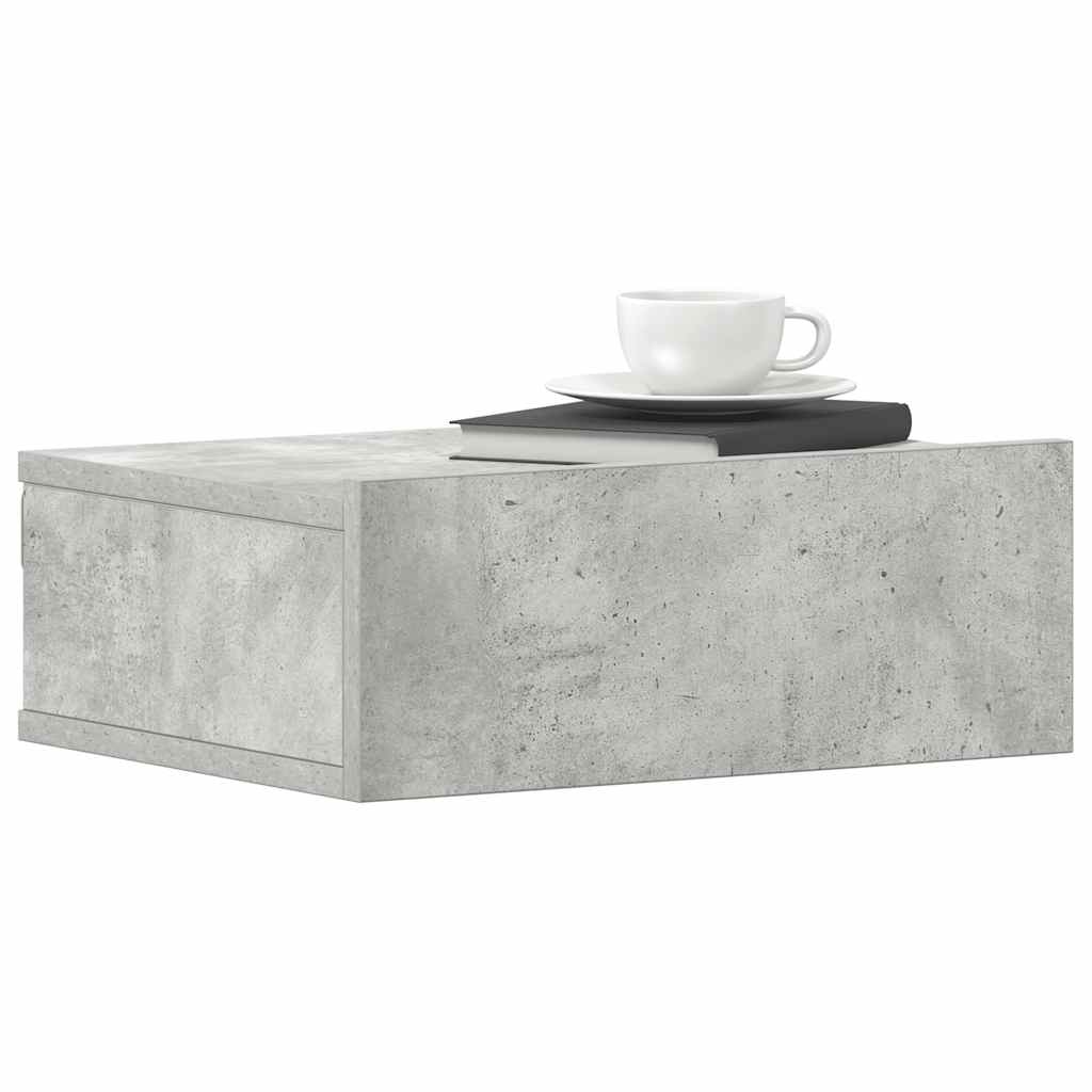 vidaXL Hängende Nachttische 2 Stk. Betongrau 40x30x15 cm Holzwerkstoff