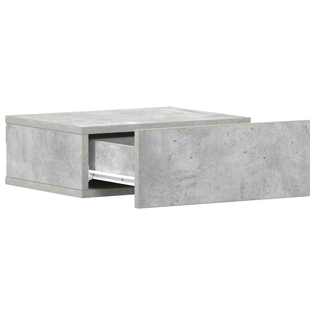 vidaXL Hängende Nachttische 2 Stk. Betongrau 40x30x15 cm Holzwerkstoff
