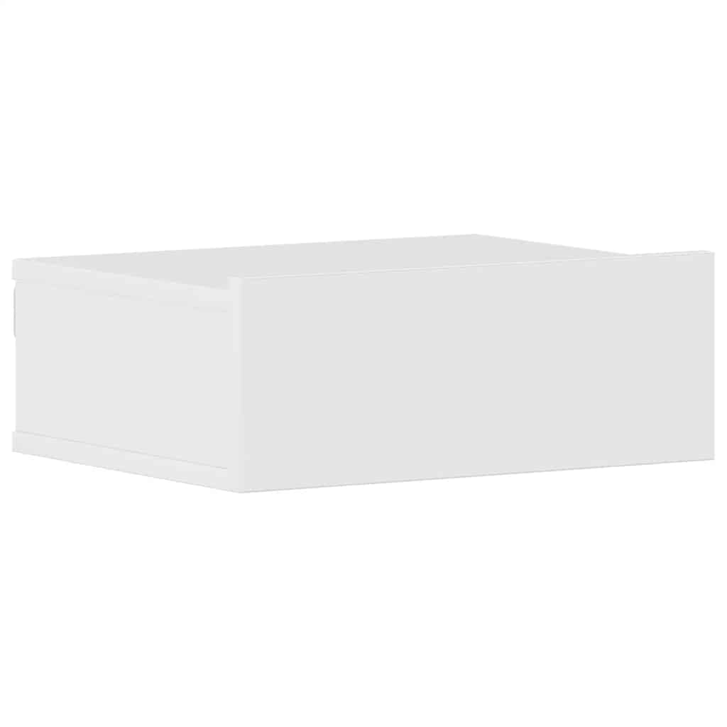 vidaXL Hängende Nachttische 2 Stk. Hochglanz-Weiß 40x30x15 cm