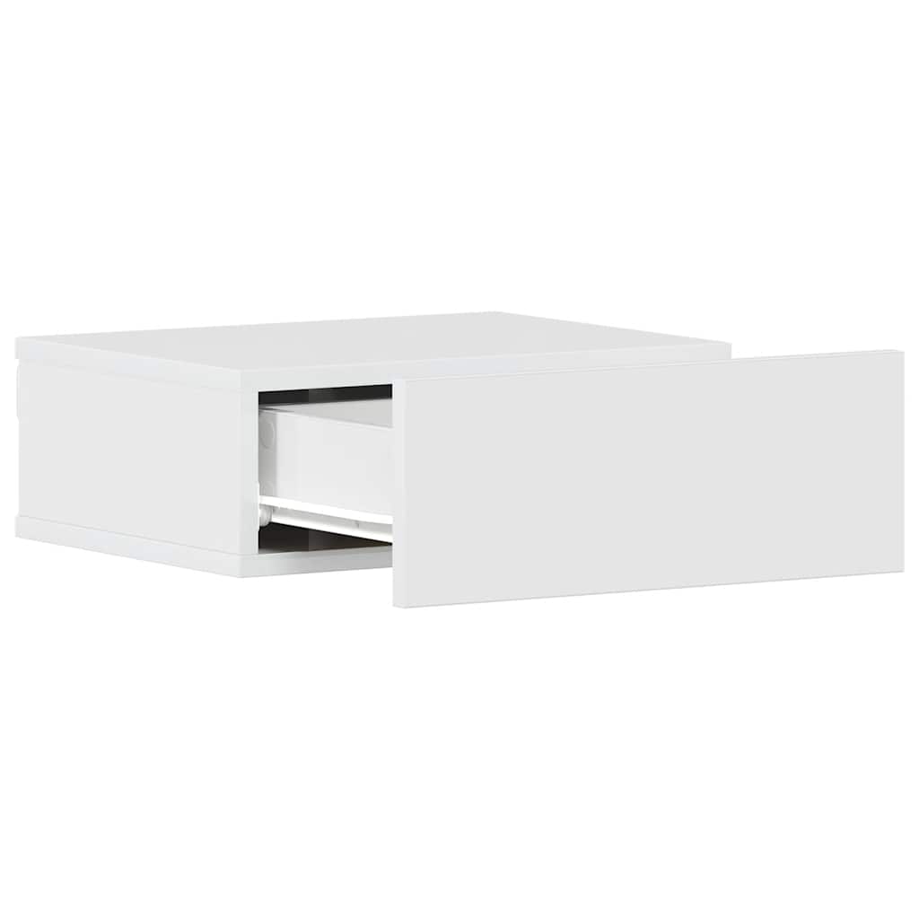 vidaXL Hängende Nachttische 2 Stk. Hochglanz-Weiß 40x30x15 cm