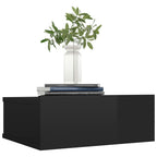 vidaXL Hängender Nachttisch Hochglanz-Schwarz 40x30x15cm Holzwerkstoff