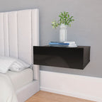 vidaXL Hängender Nachttisch Hochglanz-Schwarz 40x30x15cm Holzwerkstoff
