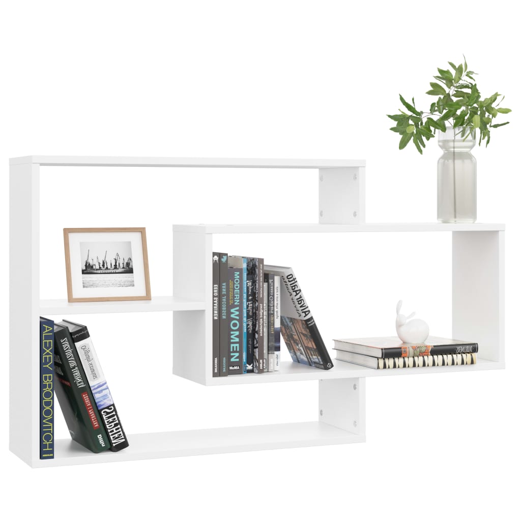 vidaXL Wandregale Weiß 104x20x58,5 cm Holzwerkstoff
