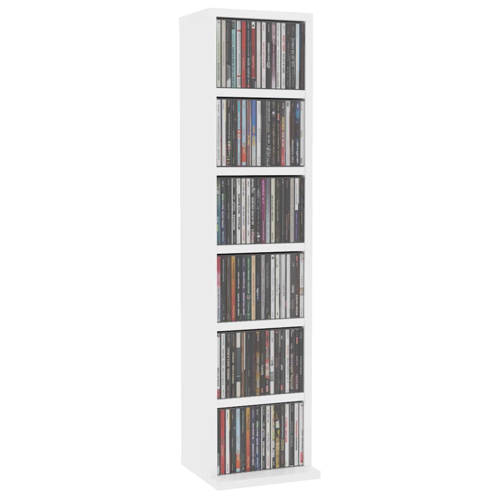 vidaXL CD-Schrank Weiß 21x20x88 cm Holzwerkstoff