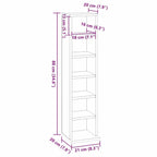 vidaXL CD-Schrank Betongrau 21x20x88 cm Holzwerkstoff