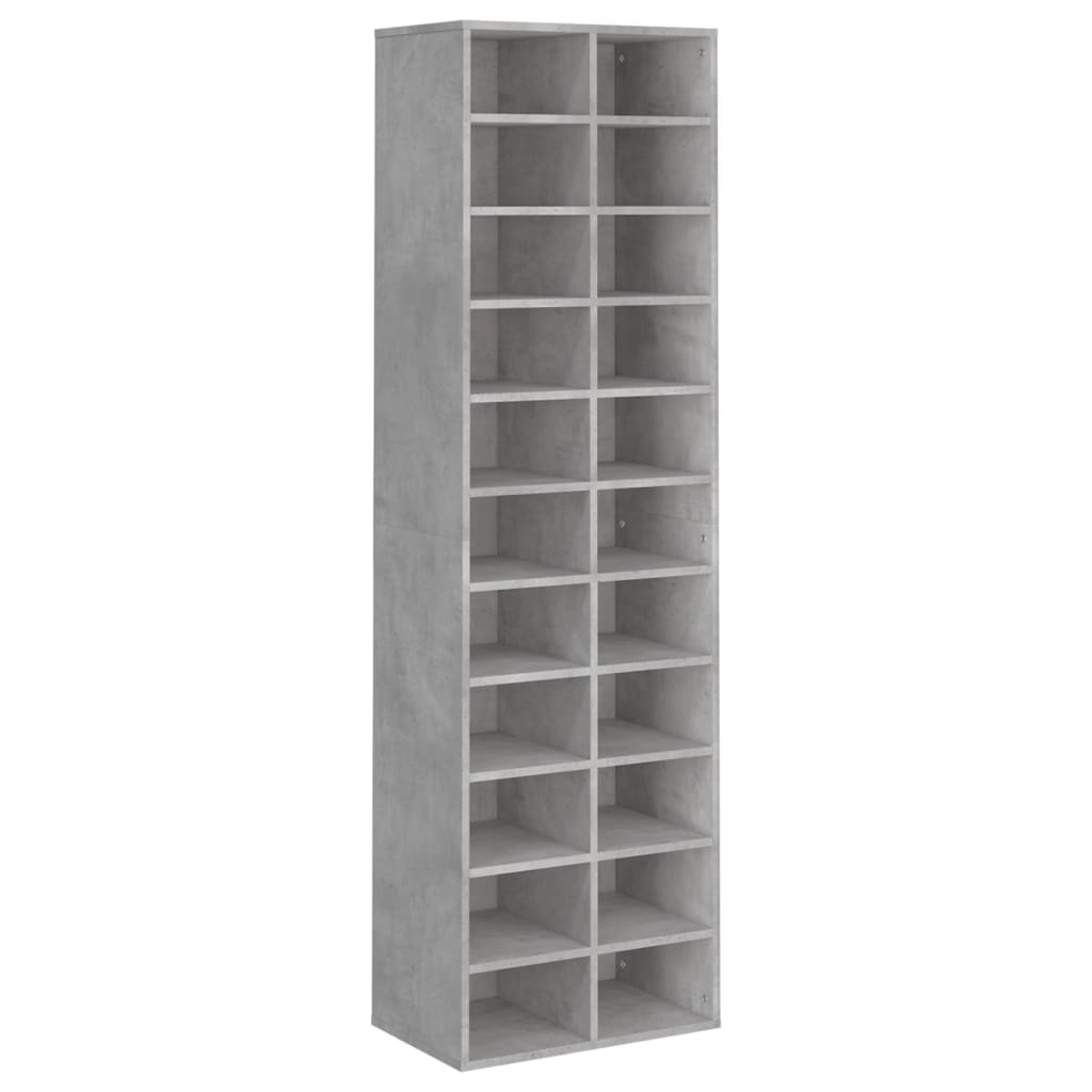 vidaXL Schuhschrank Betongrau 54x34x183 cm Holzwerkstoff