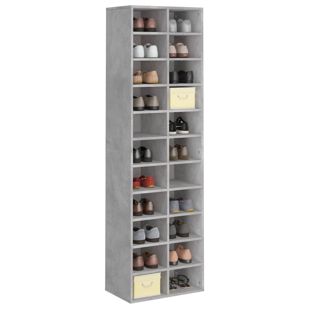 vidaXL Schuhschrank Betongrau 54x34x183 cm Holzwerkstoff