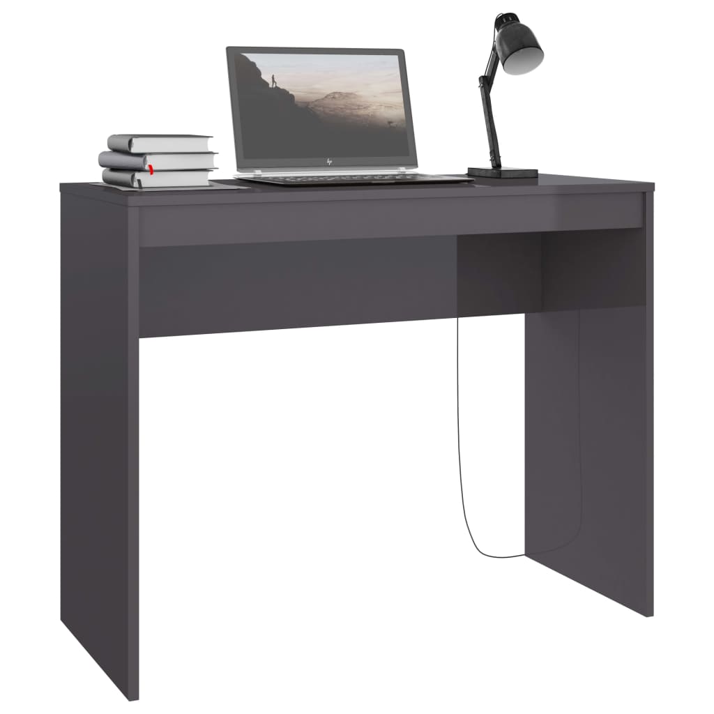 vidaXL Schreibtisch Hochglanz-Grau 90x40x72 cm Holzwerkstoff