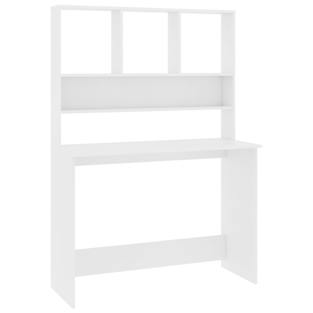 vidaXL Schreibtisch mit Regalen Weiß 110x45x157 cm Holzwerkstoff