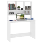 vidaXL Schreibtisch mit Regalen Weiß 110x45x157 cm Holzwerkstoff