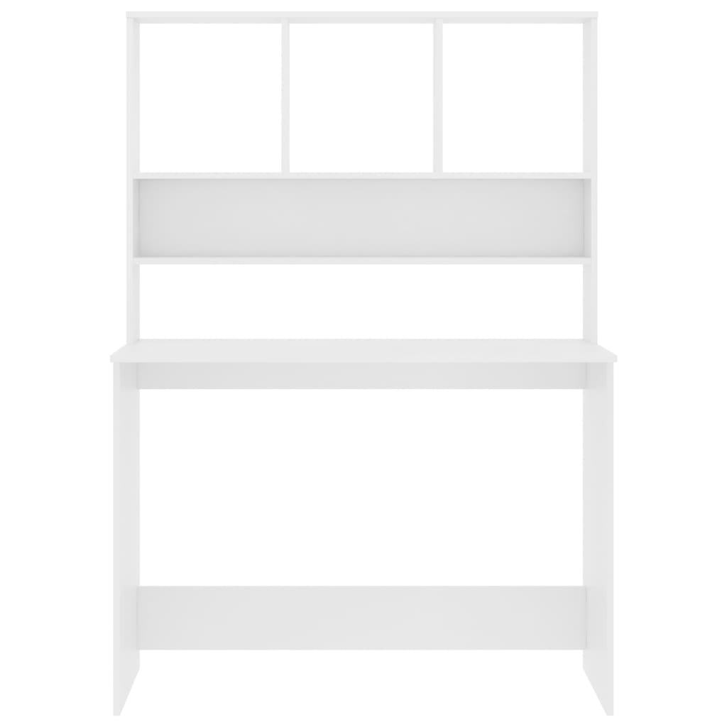 vidaXL Schreibtisch mit Regalen Weiß 110x45x157 cm Holzwerkstoff